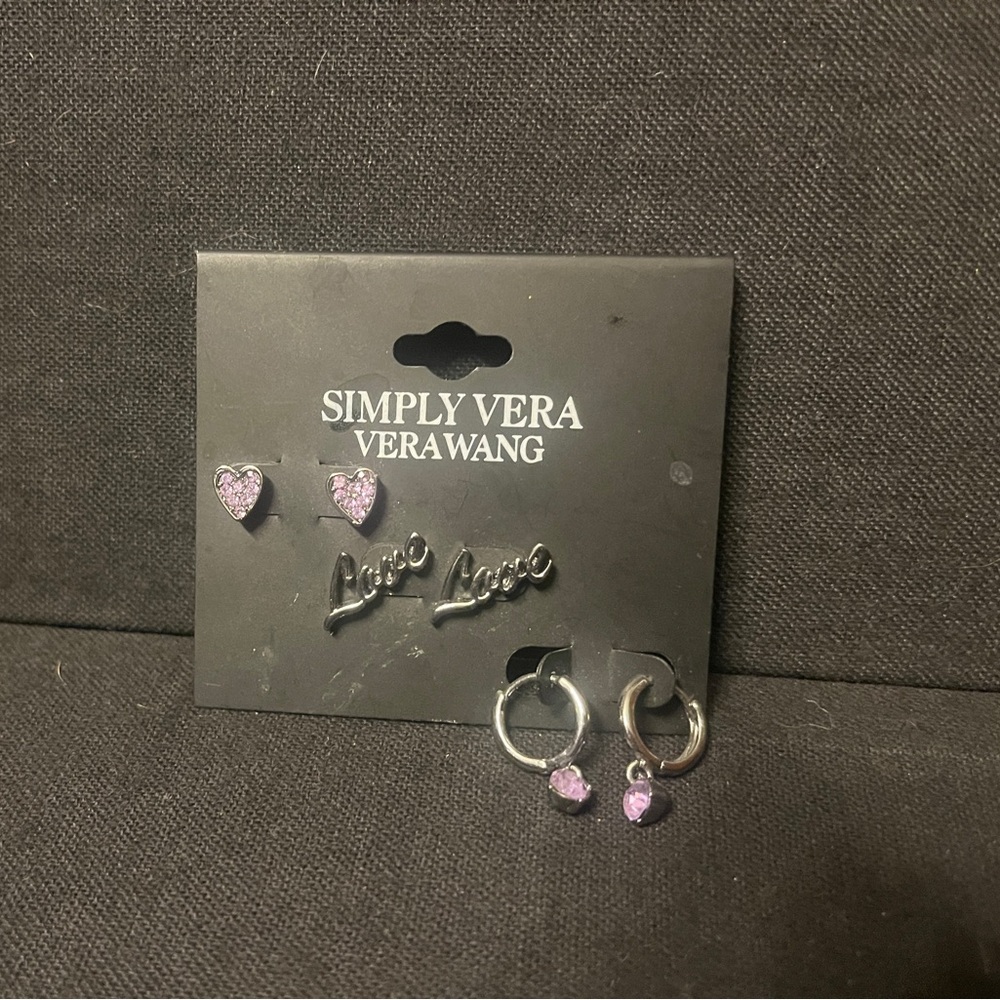 Simply Vera Vera Wang Silver-Tone Earring Set with Purple Accents